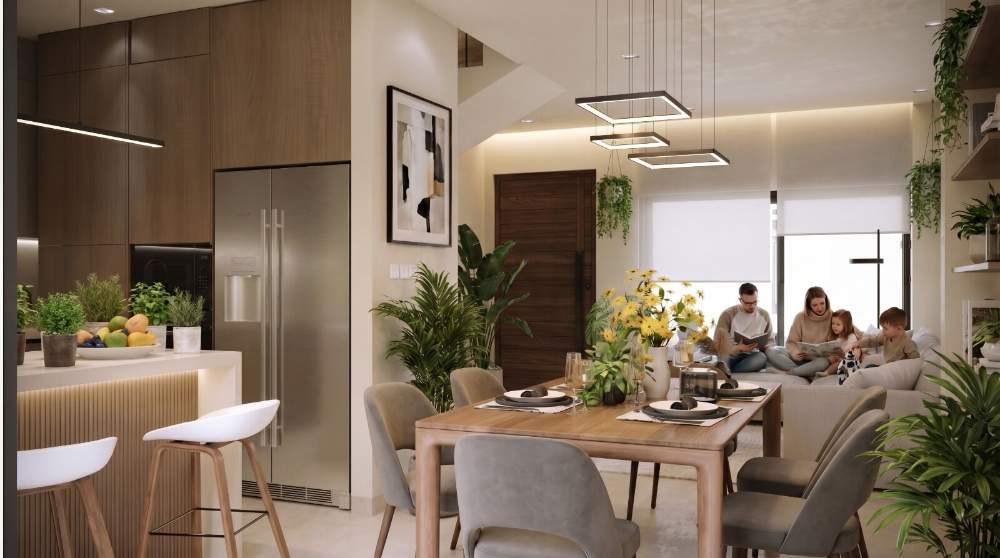 Sala, comedor y cocina